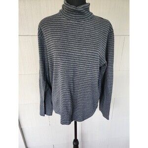 Jones New York Striped Long Sleeve Pullover Gray Turtleneck Size XL Extra Large
